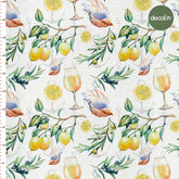 Lemon Olive Leaf Patterned Digital Printed Fabric